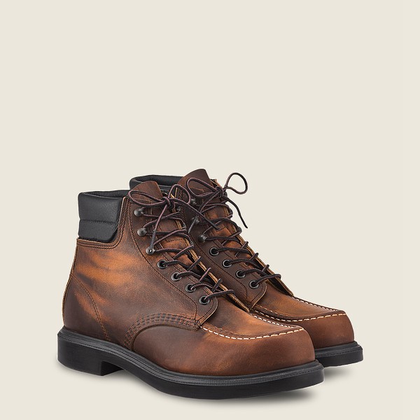 Red Wing Heritage Boots Classic Supersole - 6-inchr Rough & Tough Leather - Dark Brown - Mens OCJ573